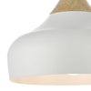 Gaucho Pendant Matt White and Natural Wood close view picture of the white metal shade