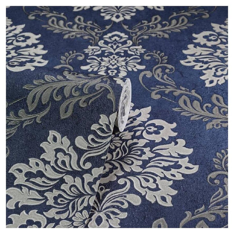 Arthouse Palazzo Damask Navy Wallpaper