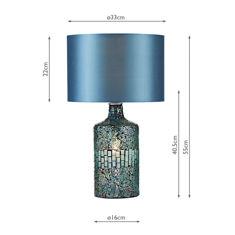 Guru Table Lamp Mosaic Dual Source Blue - Home Decor Lighting