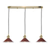 Hadano 3 Light Brass Suspension With Umber Shades