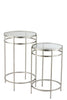 Set Of 2 Side Tables Laure Mirror Iron Silver