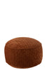 Woven Cotton Round Rust Footstool