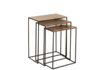 Set Of 3 Side Tables Rectangular Aluminium Rust