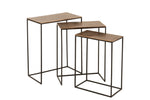 Set Of 3 Side Tables Rectangular Aluminium Rust
