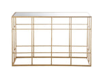 Gold Console Table with Mirrored Top