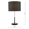 Kelso Table Lamp Matt Black Copper Shade