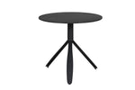 A lifestyle image featuring the Kya Circular Dining Table in 800 Black in a well-styled dining room, illustrating its versatility and ability to enhance various interior styles. Whether used in a modern, minimalist, or even a classic setting, this table adds a chic and contemporary touch to the space.