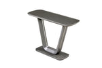 The Lazzaro Console Table in Graphite Grey Matt 500, highlighting its durability and attention to detail. The table is made from high-quality materials and finished in a graphite grey matte coating, ensuring both style and longevity.