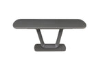 A side view of the Lazzaro Extending Dining Table in Graphite Grey Matt 1600/2000, demonstrating its versatility and adaptability. The table can be extended from 1600mm to 2000mm, providing ample seating space for larger gatherings or accommodating different dining needs.