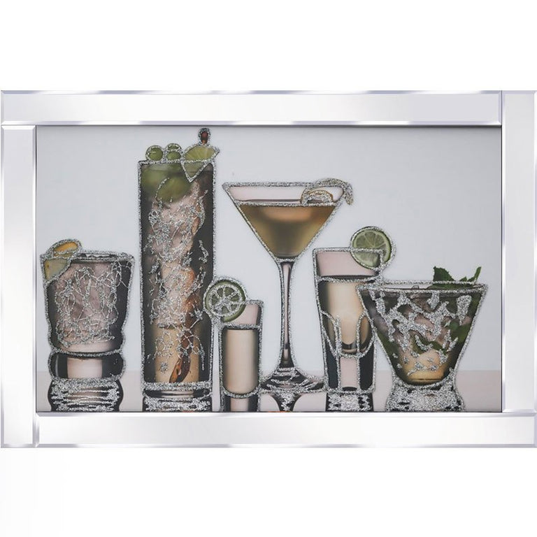 Cocktails Galore Mirrored Frame