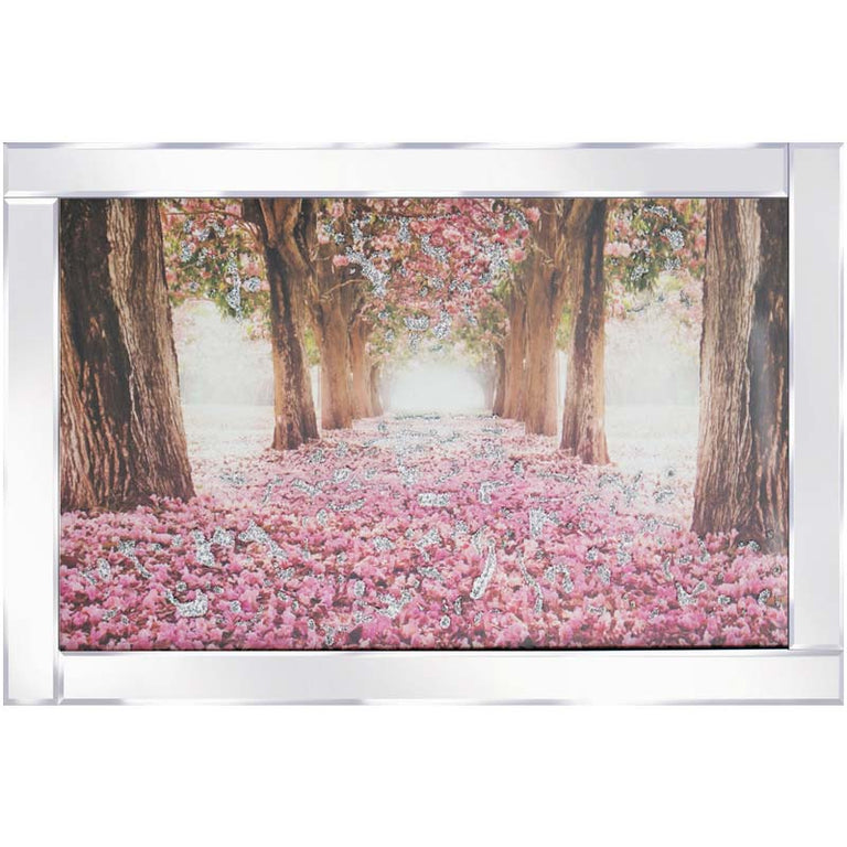 Flower Bed  Trees Mirrored Frame