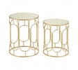 Avantis Set Of 2 Champagne Metal Side Tables
