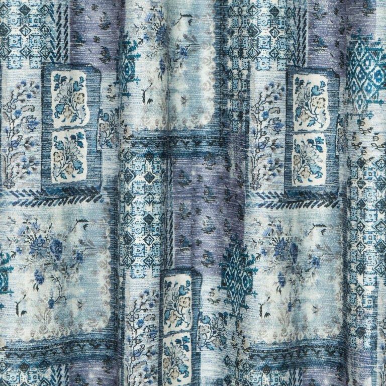 Patchwork Curtains Navy