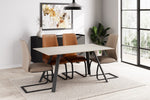  Elevate your dining experience with the Quinn Dining Table 1600 in Taupe. The rectangular shape offers a spacious surface for hosting dinner parties or enjoying everyday meals. The taupe finish exudes a sense of warmth and elegance, making it a perfect match for various interior styles. Crafted with attention to detail and quality craftsmanship, this table is designed to withstand the test of time. 