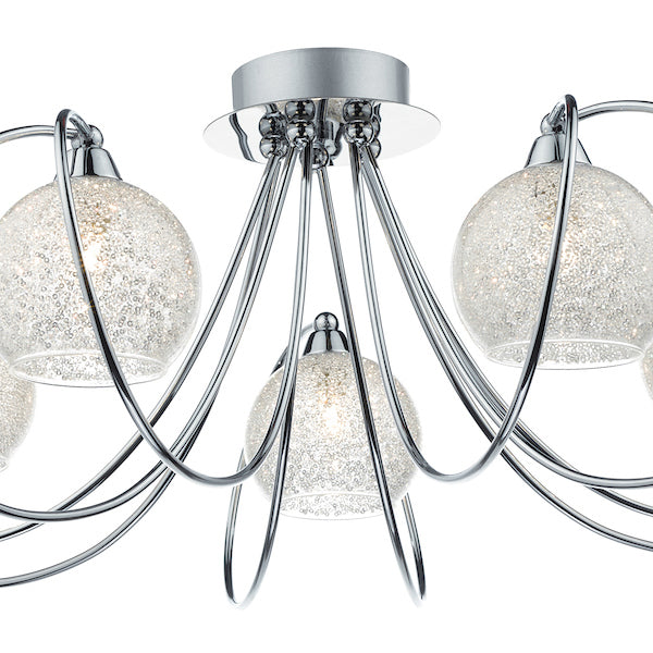 Rafferty 5 Light Semi Flush Polished Chrome
