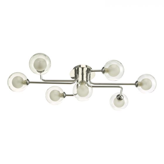 Reyna 7 Light Semi Flush Polished Chrome With ClearOpal Glass
