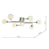Reyna 7 Light Semi Flush Polished Chrome With ClearOpal Glass