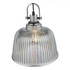 Rhode Single Large Pendant Polished Chrome Smoked Glass