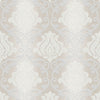 Adelaide Beige Silver Grey Damask Wallpaper