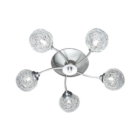 5 Light Semi Flush Emily Satin Nickel