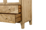 A close-up view of the cabinet's open drawers, showcasing the spacious and versatile storage options.
