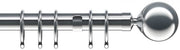 28mm Nikola Satin Silver Metal Curtain Pole Set