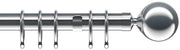 28mm Nikola Satin Silver Metal Curtain Pole Set