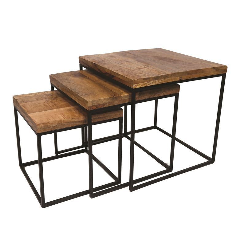 Set Of 3 Mango Wood Tables