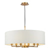 Tyler 6 Light Shadelier Pendant Lighting Antique Bronze with White Linen Shade Adjustable Height Ø60cm