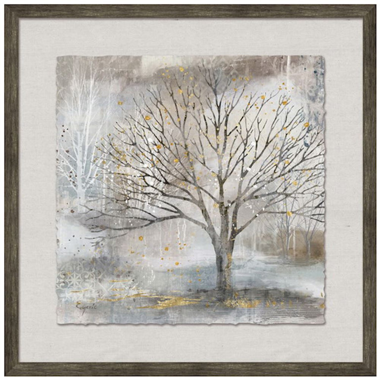 Fern Cottage Golden leaves Trees Framed