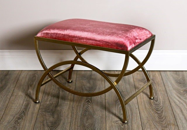 Champagne Rectangle Metal Stool