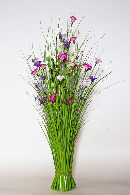 Grass Bundle with Coloured Flowers