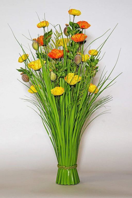 Grass Bundle with OrangeYellow Flowers