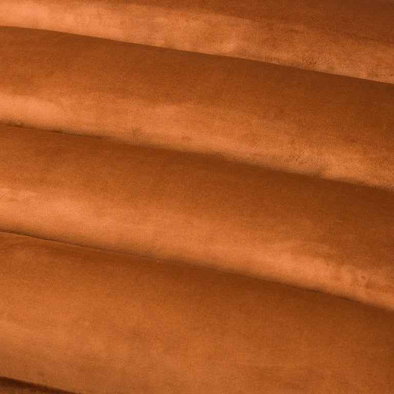 Fern Cottage Burnt Orange and Brass Ribbed Footstool