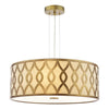 Locryn 4 Light Pendant Lighting Brushed Bronze Taupe Linen Shade