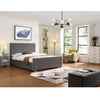 Modern Luxury King Bed in Grey Fabric