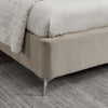Beige Double Ottoman Bed 