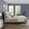 Beige Bed with Hidden Storage - Evan Double Ottoman