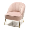 Hestia Blush Velvet Cocktail Chair With Gold Legs