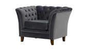 Newport 1 Seater Chair Grey Velvet