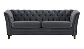 Newport 3 Seater Grey Velvet