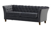 Newport 3 Seater Grey Velvet
